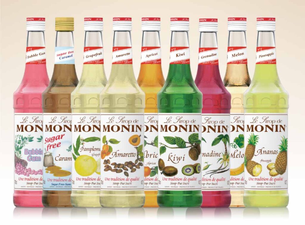 Gamme de bouteille de sirop de Monin