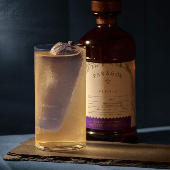 Bouteille de Monin Cordial Paragon Vetiver pour bar à Cocktails