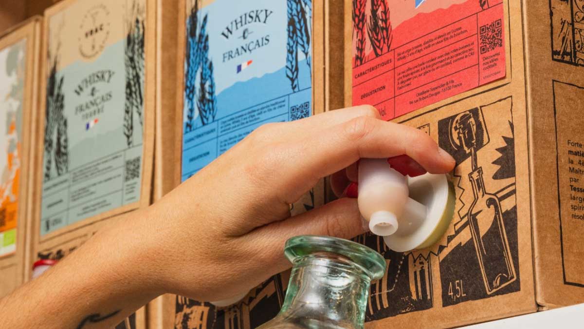 bib de whisky des spiritueux de la distillerie tessendier