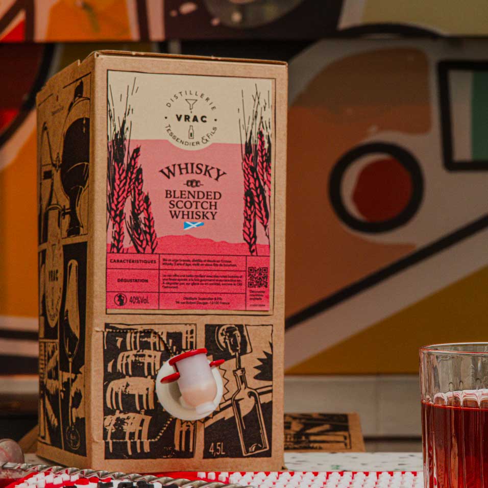 bib de whisky par la distillerie tessendier