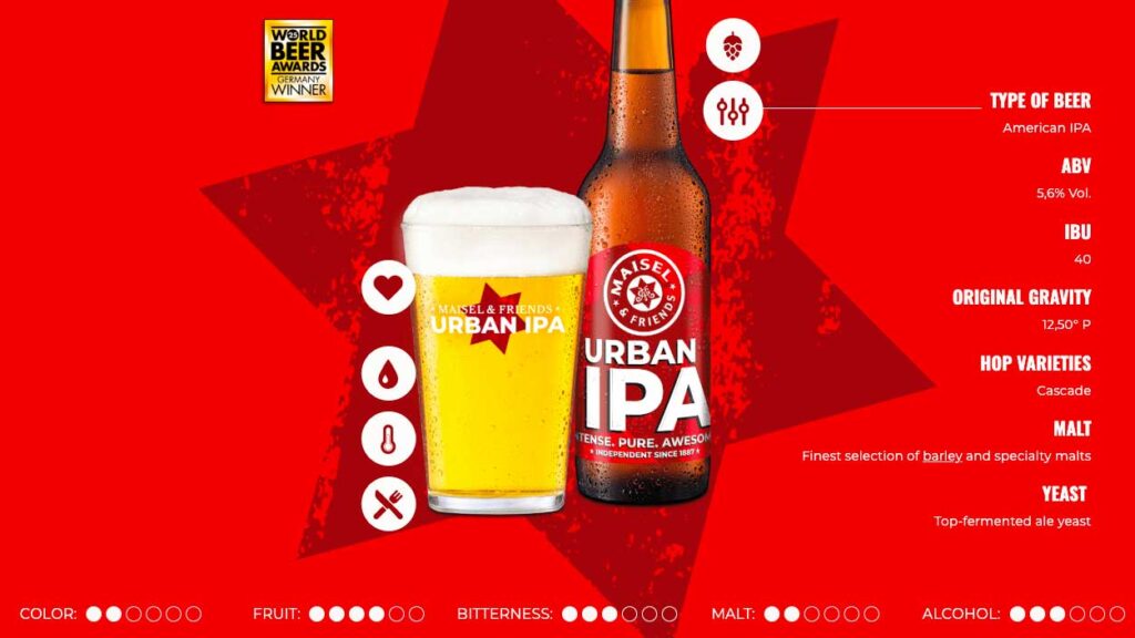 Caractéristique de la bière Maisel and friends IPA urban