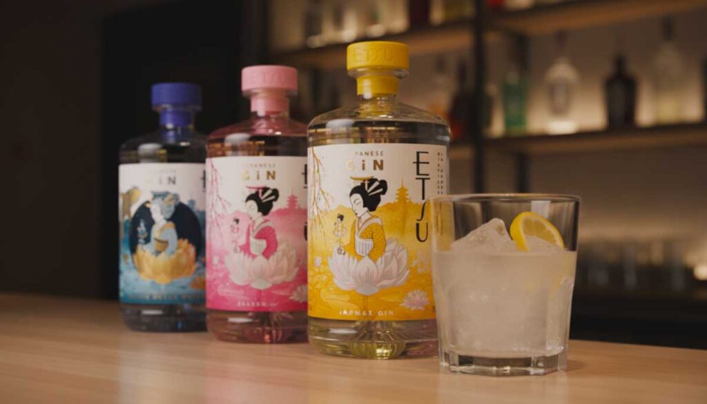 bouteille distillerie etsu bar bois restaurant asiatique