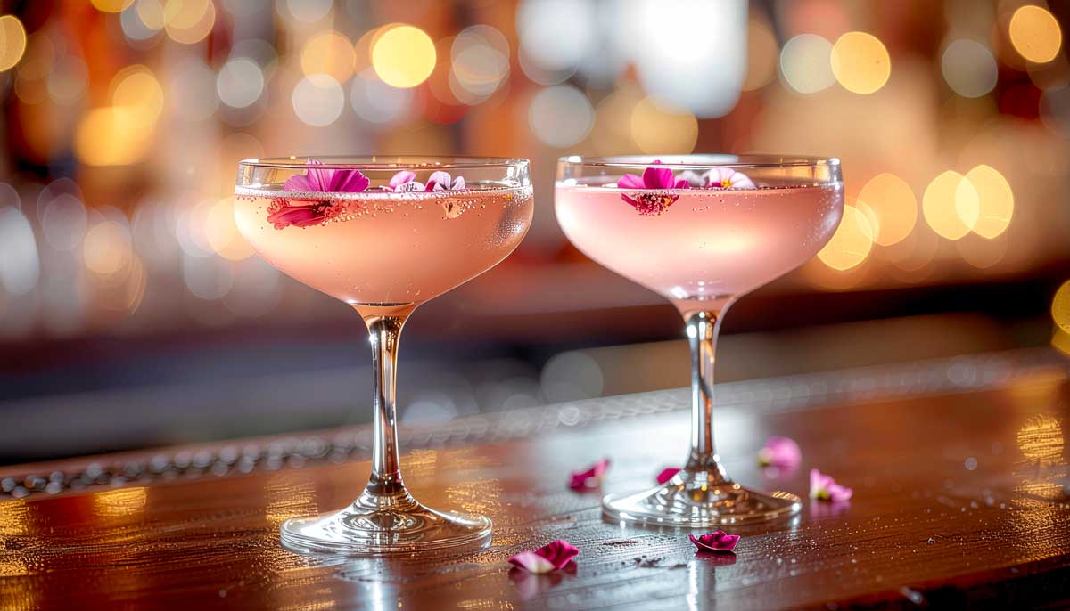 Deux cocktails posé sur un comptoir d'un bar de Paris 