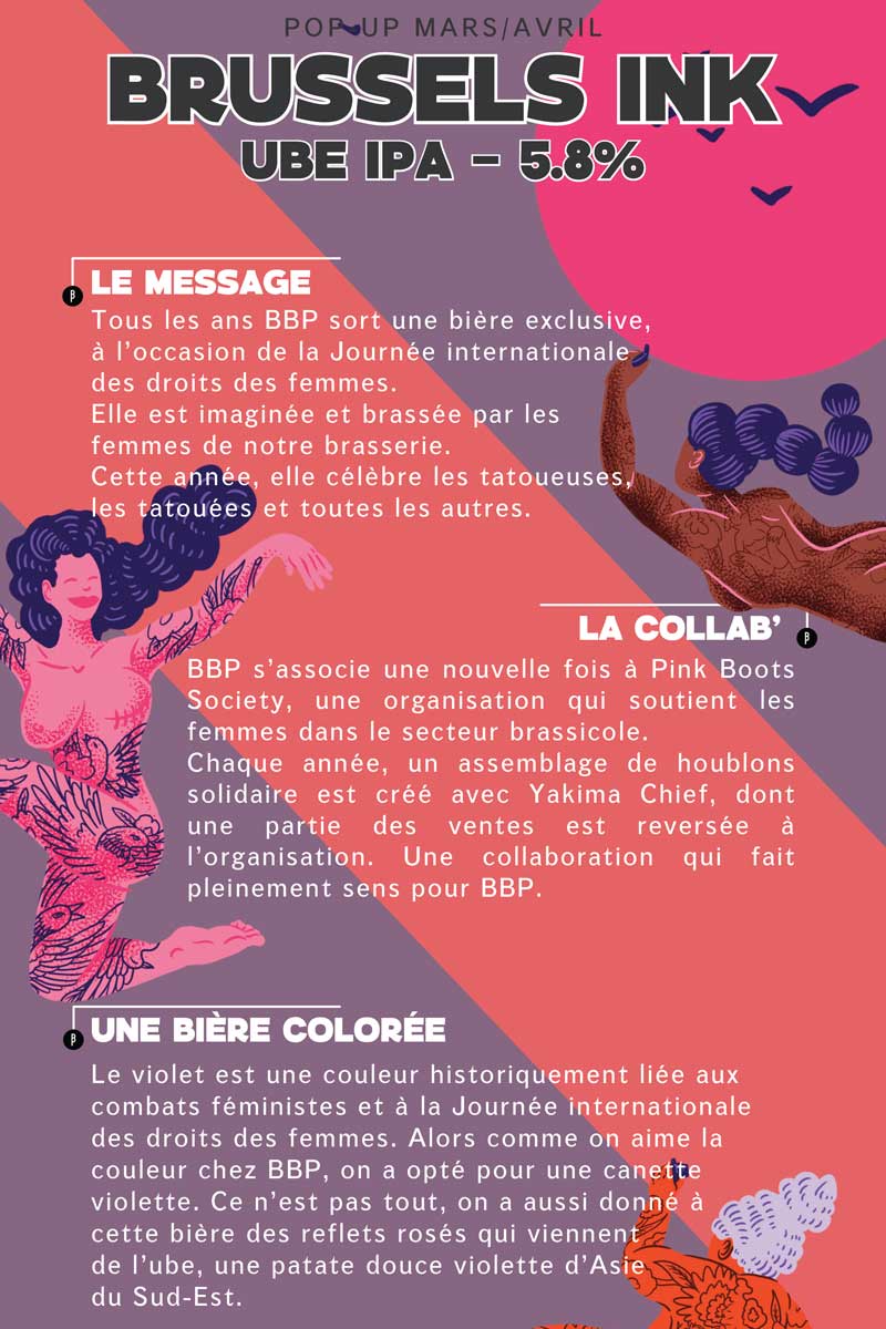 Fiche descriptive de la bière de saison Brussels Ink UBE IPA