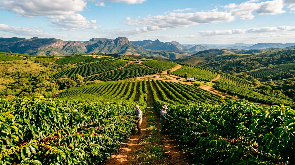 Plantation de cafe a Cerrado-Mineiro region au-Bresil par illy