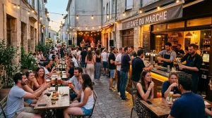 Boissons pour Fête de la Musique CHR servies en terrasse lors d’un événement estival