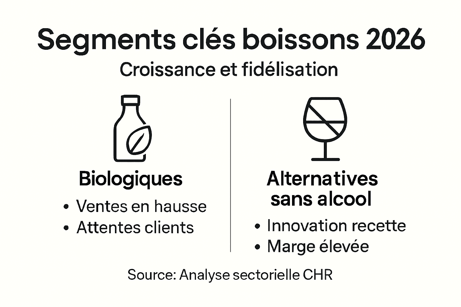 Panorama des tendances 2026 : les différents segments de boissons dans l’univers CHR en un coup d’œil